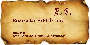Ruzicska Viktória névjegykártya